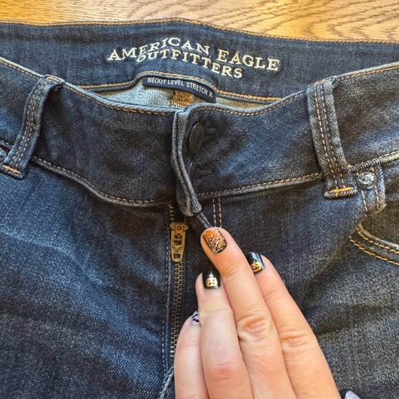 American Eagle Artist Crop Jeans Dark Wash Size 18 - Picture 6 of 12